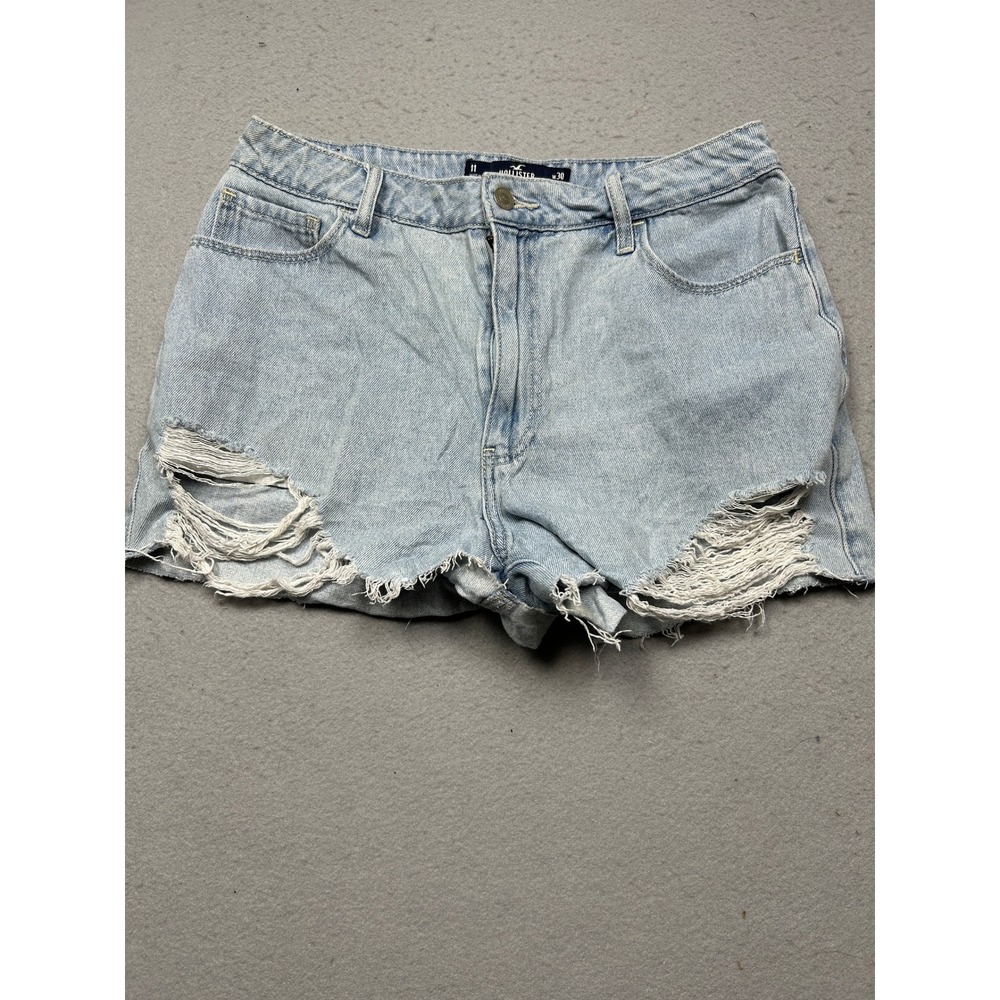 Hollister Ultra High-Rise Vintage Relaxed Mom Shorts Cotton Blue 11/W30 Womens